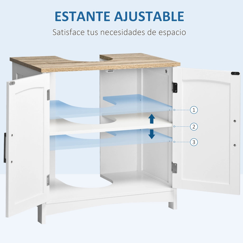 Mobile sottolavabo da bagno ¨C Xylo ¨C legno bianco, 60x30x60 cm