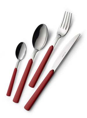 Servizio Set di Posate 24 Pezzi in Acciaio Eme Fast Rosso 11