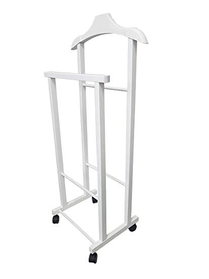 KIT DOPPIO INDOSSATORE FAGGIO DA CAMERA BIANCO IN LEGNO 43X33X105H CM