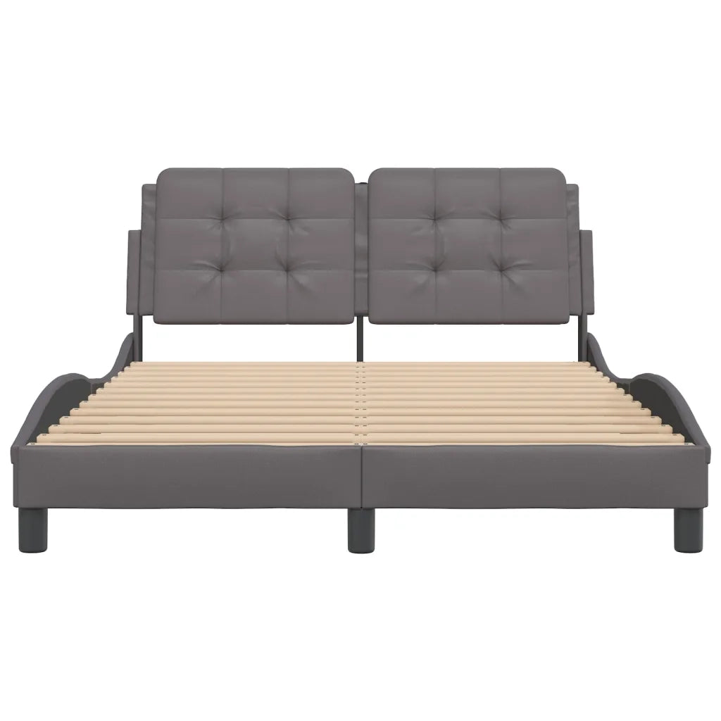 Giroletto con LED senza Materasso-Struttura Letto Zadar Grigio 140x200 cm