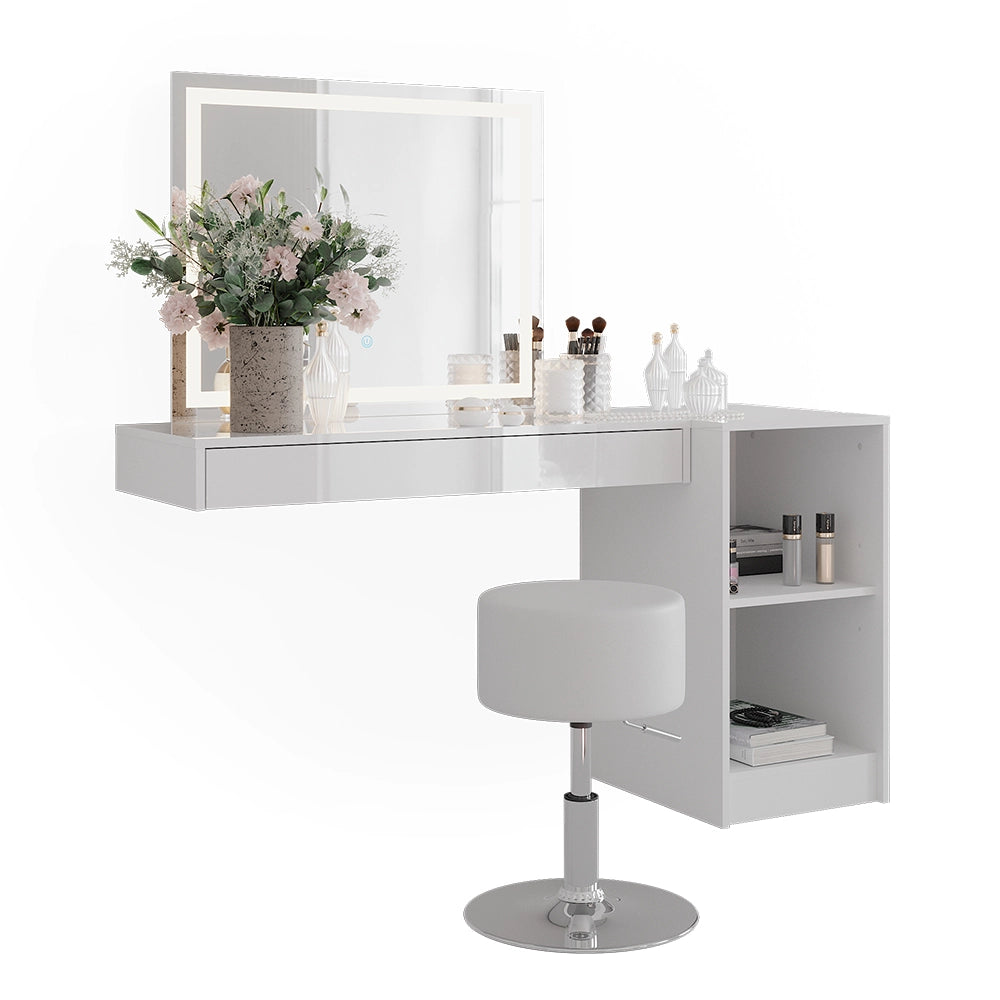 Vicco Tavolo da toeletta Bianco 100 cm 4 parti