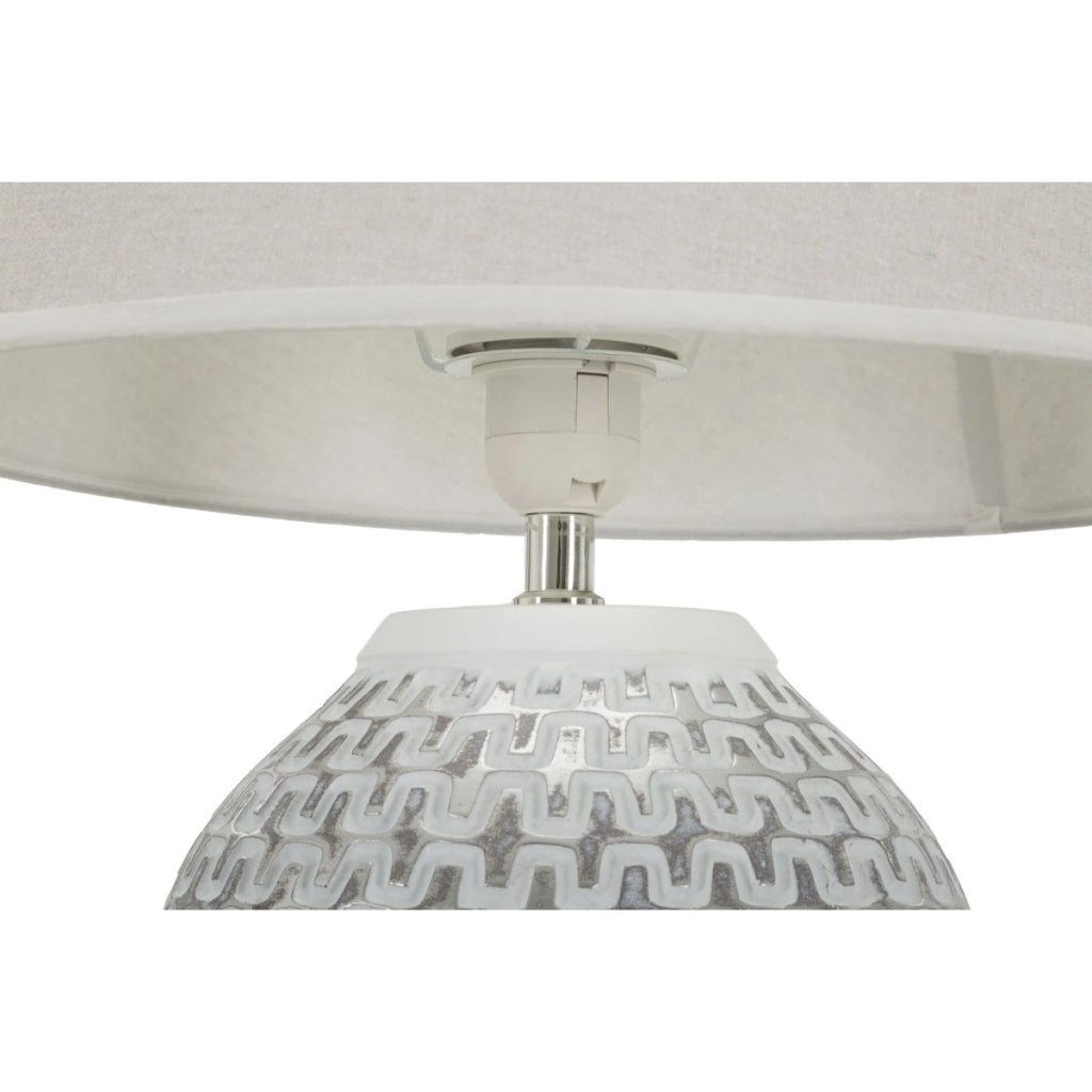 Lampada da Tavolo VKH160, Bianco, Poliresina, 35x35x65 cm