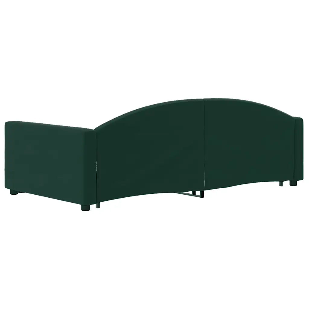 Divano Letto Estraibile Cassetti-Sofa Letto-Daybed Verde Scuro 90x200cm Velluto 931819