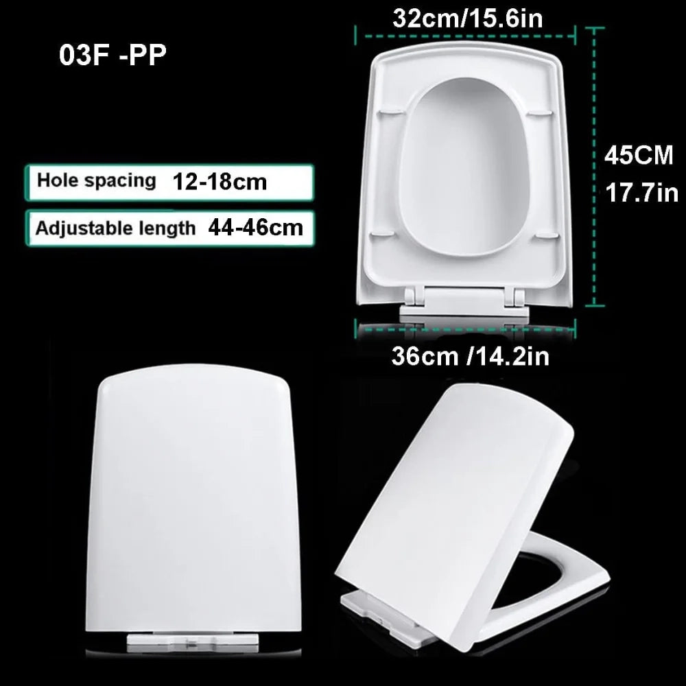 Sedile wc ammortizzato, copriwater rettangolare con chiusura ral