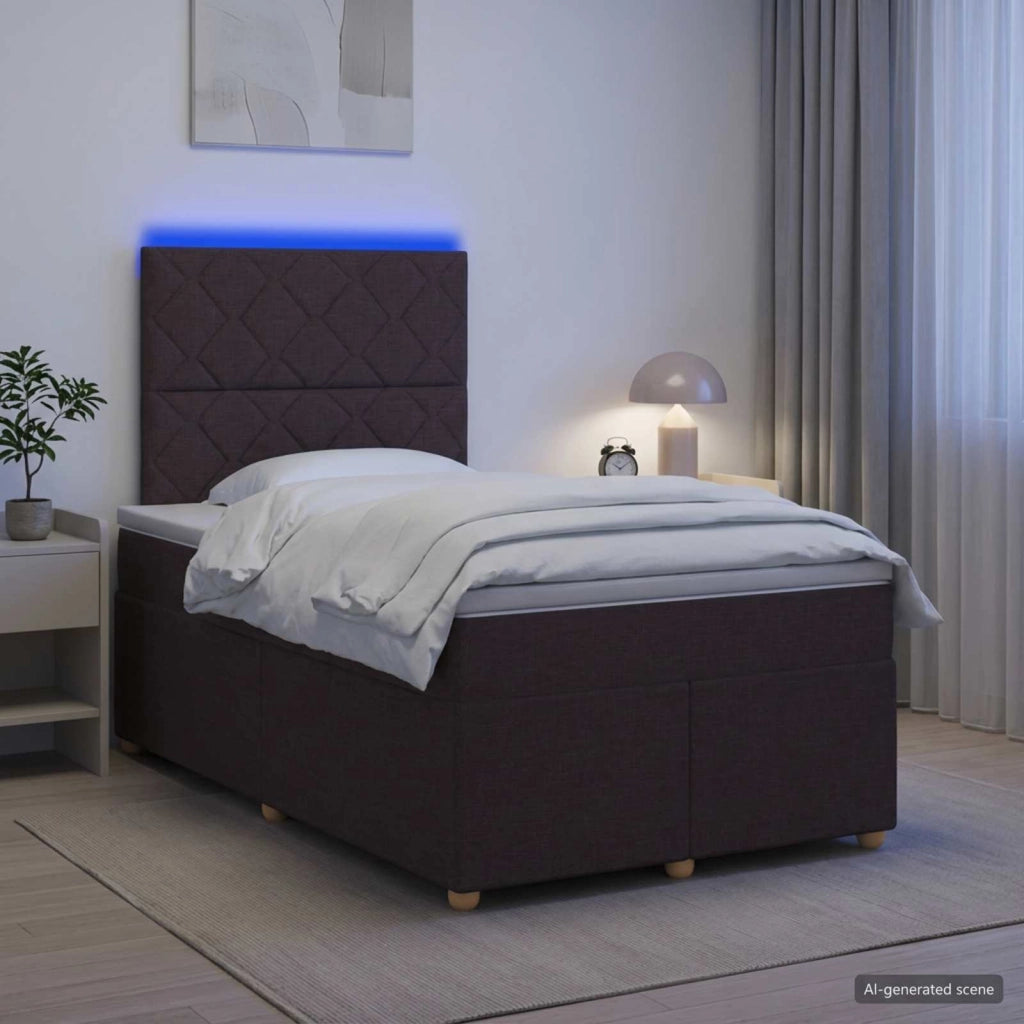 Letto box spring con materasso Marrone Scuro 120 x 200 cm 3455332