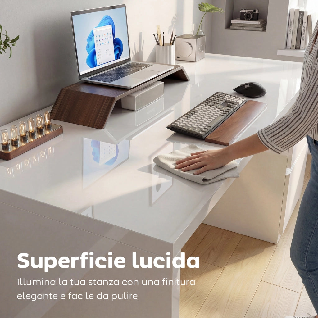Scrivania con 4 Cassetti ¨C zephmum ¨C Bianco 110x61.5x75 cm