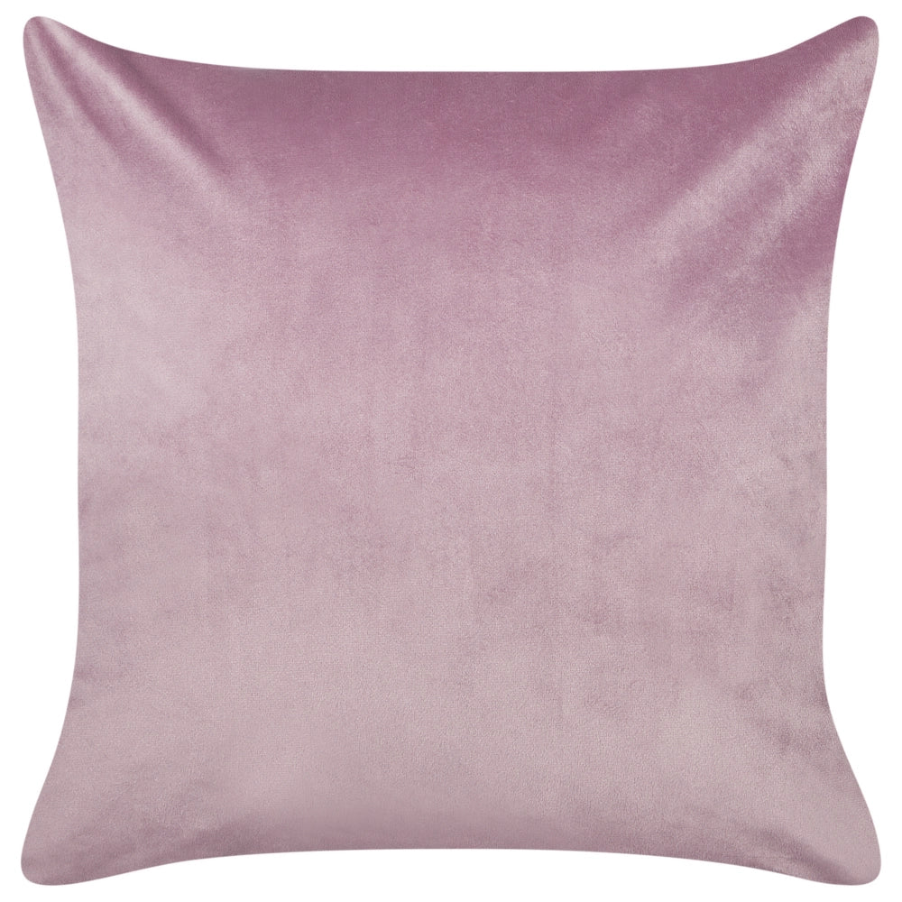 Set di 2 cuscini in velluto lilla ricamati con motivo a fiorellini 45 x 45 cm morbida imbottitura