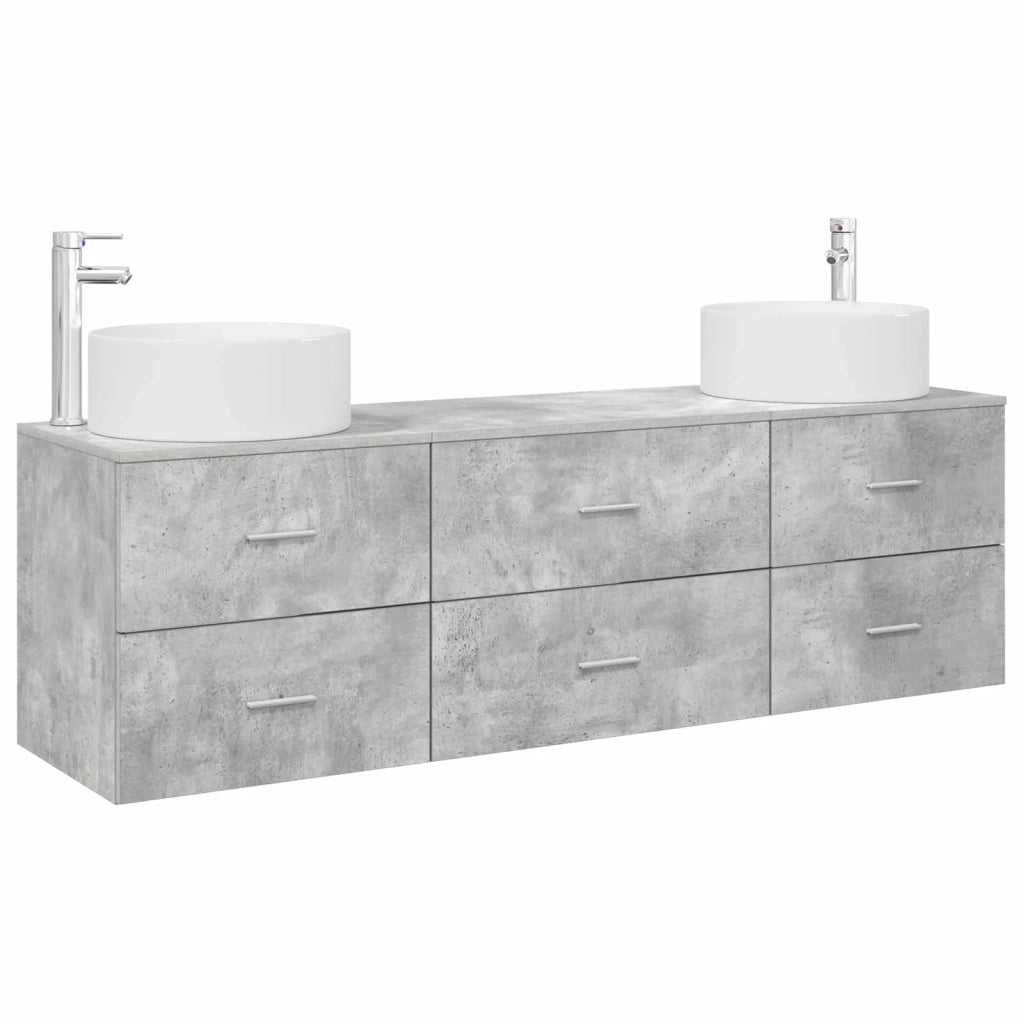 Set di mobili per il bagno 3 pz Grigio Cemento 3405942