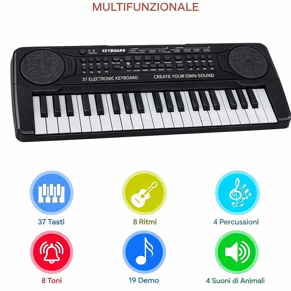 Tastiera Giocattolo Musicale Piano Keyboard Musica per Bambini con 37 Tasti Rosa