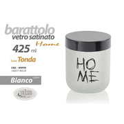 Barattolo da Cucina in Vetro Satinato Bianco Home 425 cc 10 cm