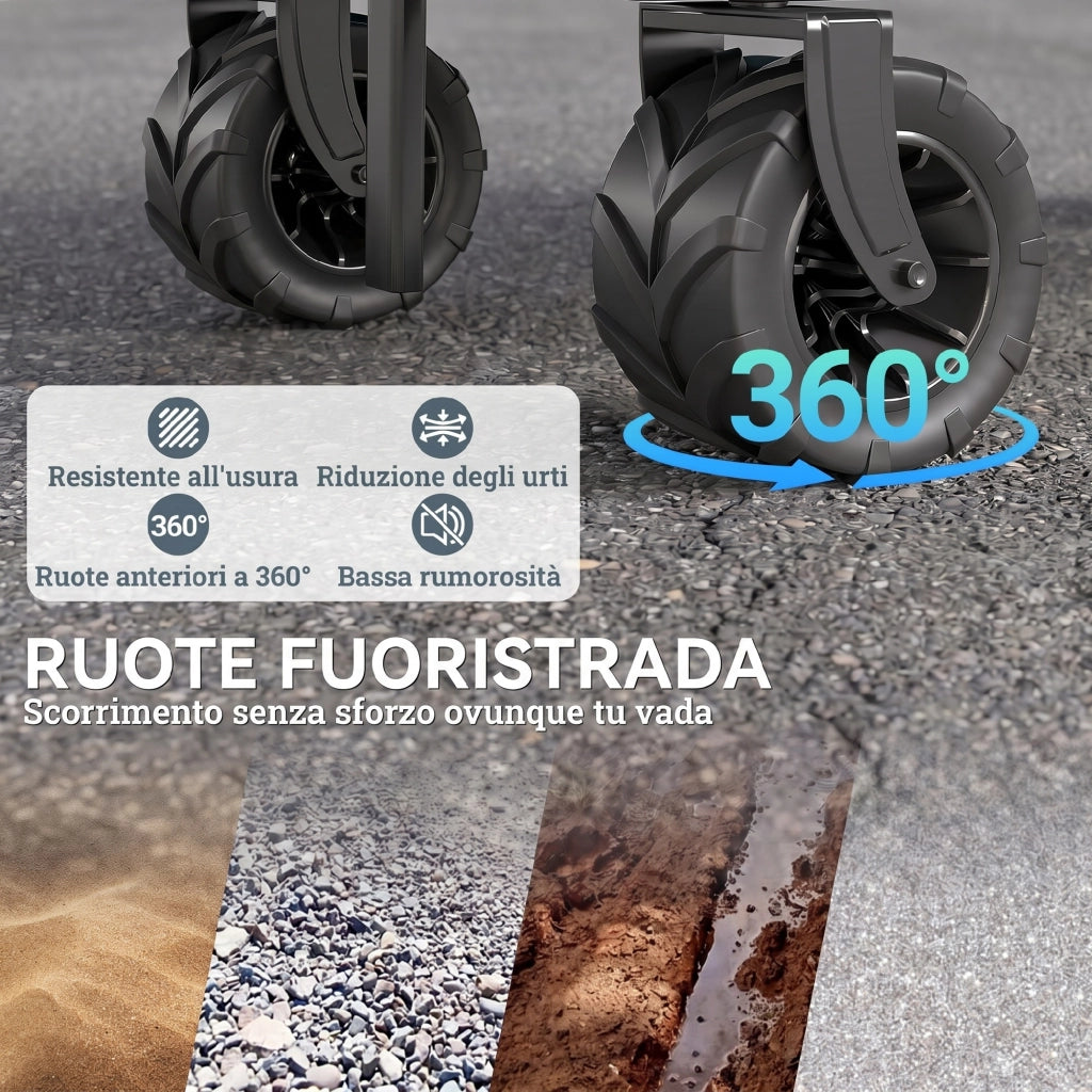 Carrello da Giardino ¨C zephmum ¨C Grigio, Metallo, Tessuto Oxford, 108x55 cm