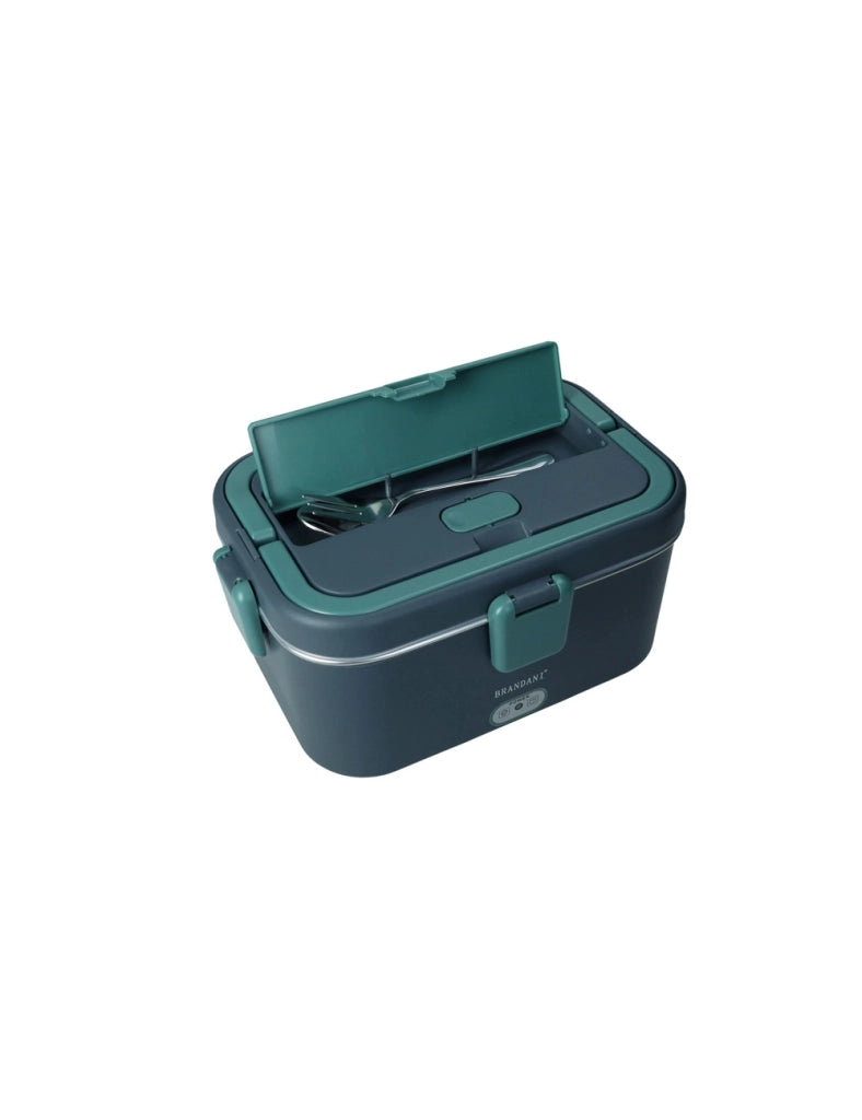 Lunch box termica blu/verde petrolio c/posate e borsa contenitore inox/pp