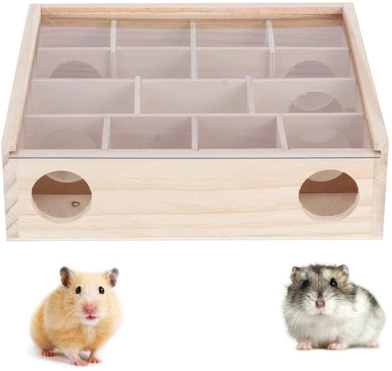 Giocattolo interattivo per hamster - 16 aperture di ingresso - 13 caselle - sicuro per animali domestici - 25x25x7cm - giocattolo per hamster
