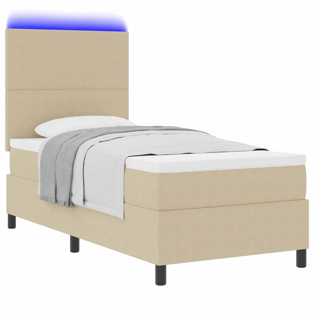 Letto a Sorgente LED Grigio chiaro e bianco 100 x 200 cm 3337634