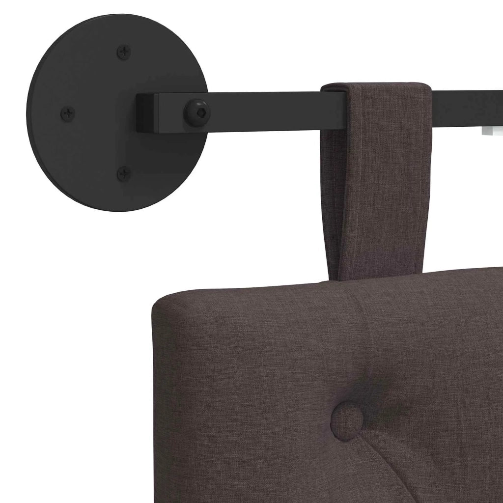 Testiera sospesa Con luce LED Marrone Scuro Tessuto