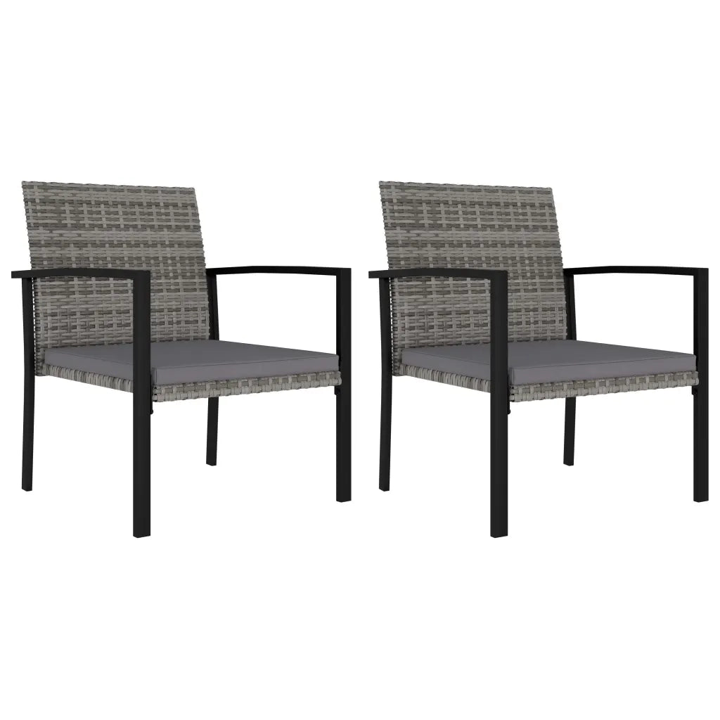 Set da Pranzo da Giardino 3 pz | Set Salotto da Giardino in Polyrattan Grigio