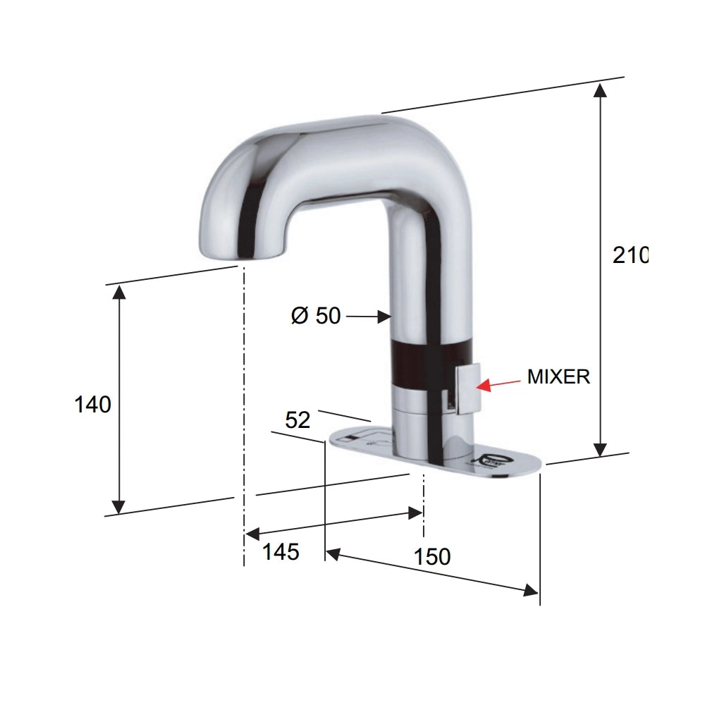 Sensor - miscelatore elettronico con regolatore con basetta