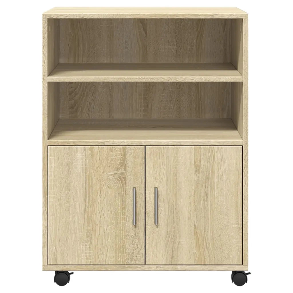 Mobiletto con Ruote Rovere Sonoma 60x48x81 cm in Truciolato 853166