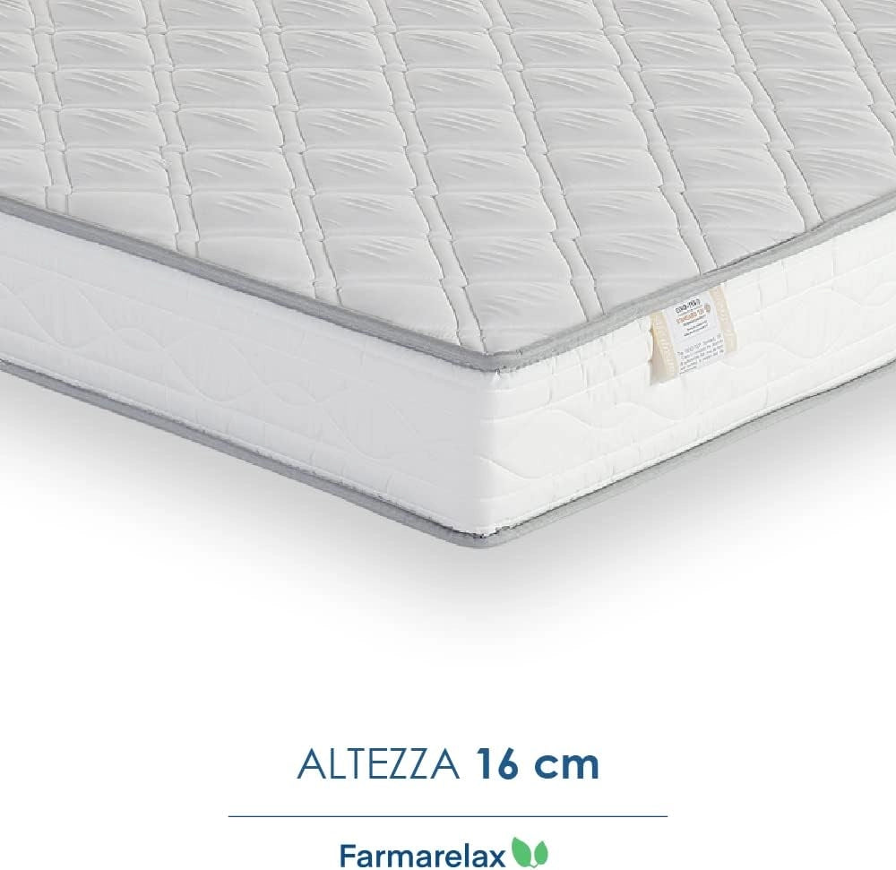 Materasso waterfoam 160x200 h16 cm ortopedico indeformabile antiacaro traspirante Made in Italy Farmarelax
