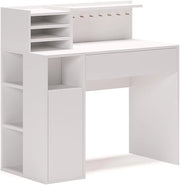 Scrivania, Bianco, 100 x 50 cm, con piano d’appoggio aperto per materiali da lavoro