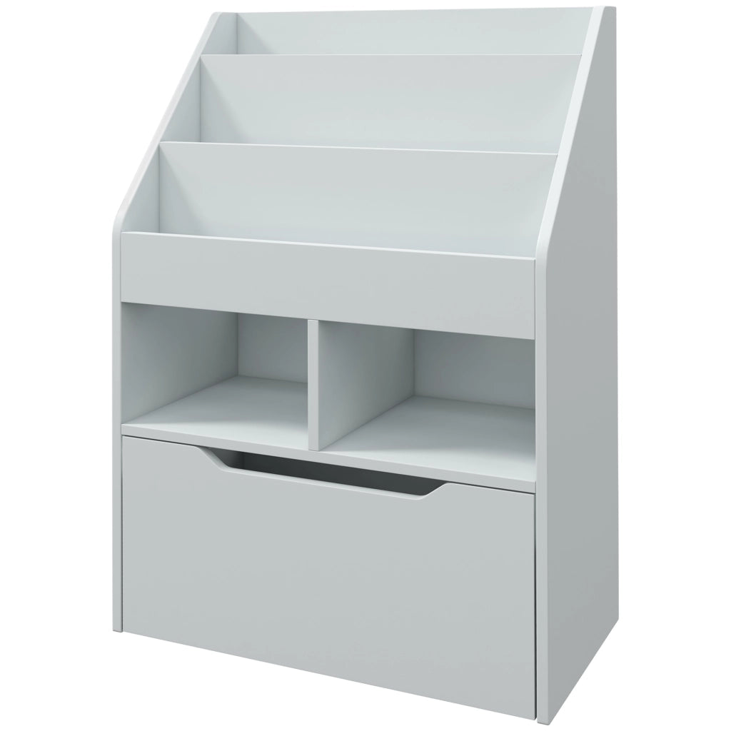 Libreria per bambini con cassetto e scomparti ¨C zephmum ¨C Grigio 60x30x90 cm