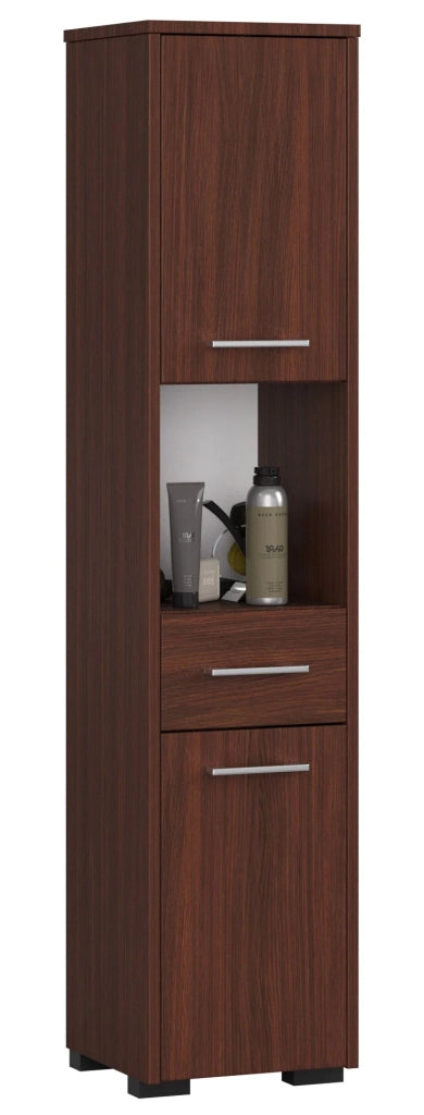 Colonna da bagno AKORD FIN Wengé 30 cm 2 ante 1 cassetto 30x30x140 cm