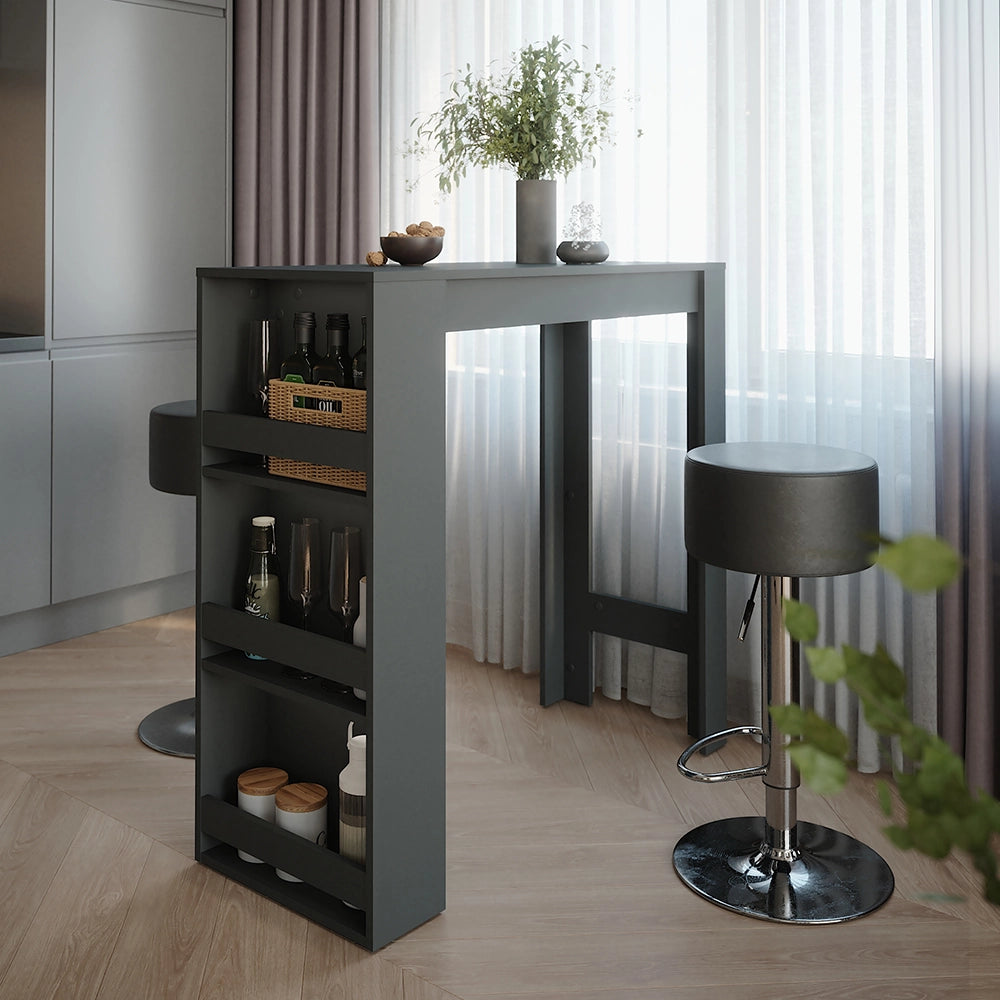 Vicco tavolo bar con sgabelli Antracite 45 x 110 cm con 2 sgabelli da bar