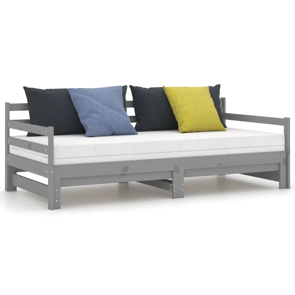 Dormeuse Estraibile Grigia in Massello di Pino 2x(90x200) cm 806957