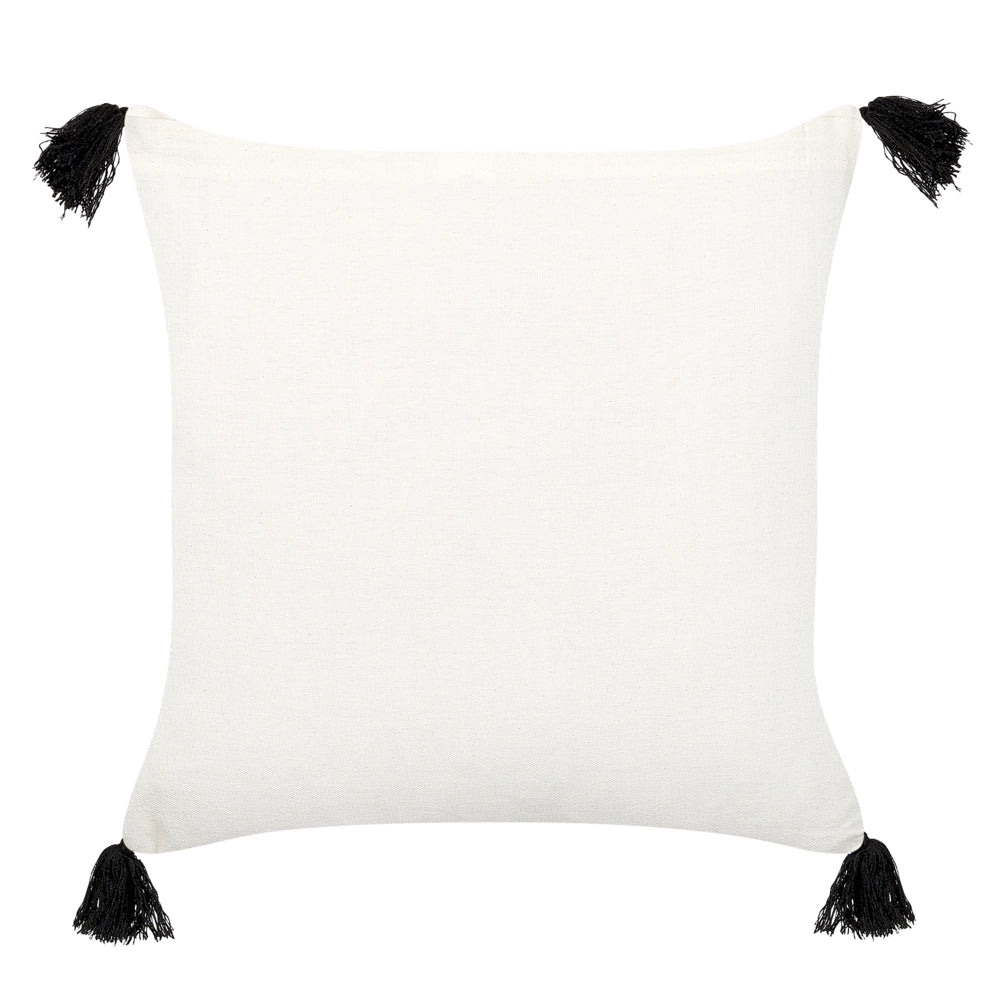 Set di 2 cuscini decorativi cotone bianco e nero 45 x 45 cm motivo geometrico stampa laminata stile boho accessori