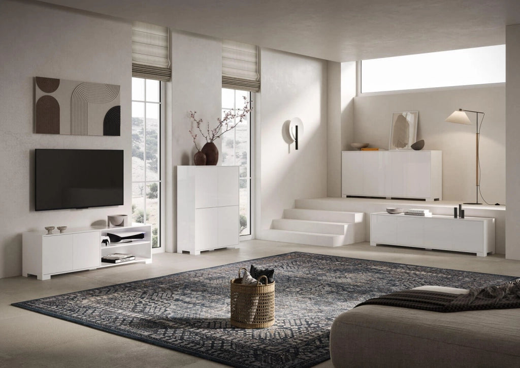 Madia 4 ante 172x40x83 cm bianco lucido - LUMINA