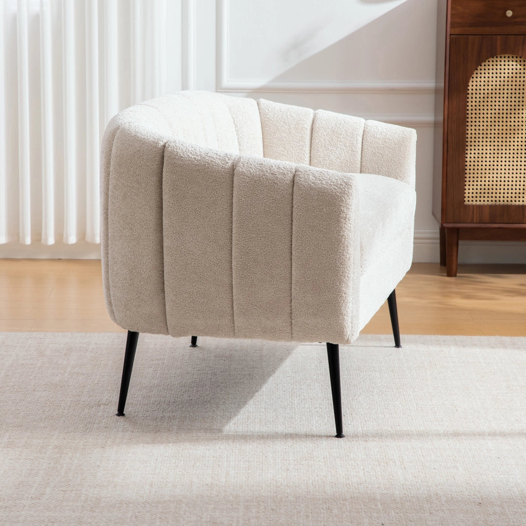 Divano 2 Posti Chenille con Gambe in Metallo ¨C Xylo ¨C Beige, Trapuntato