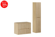 Set mobili bagno 80 cm con piano e Szafką wysoką Nordic Cremona 80 x 1401 x 46 cm