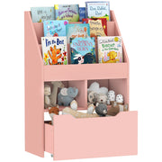 Libreria per Bambini con Cassetto ¨C zephmum ¨C Rosa, MDF, 60x30x90