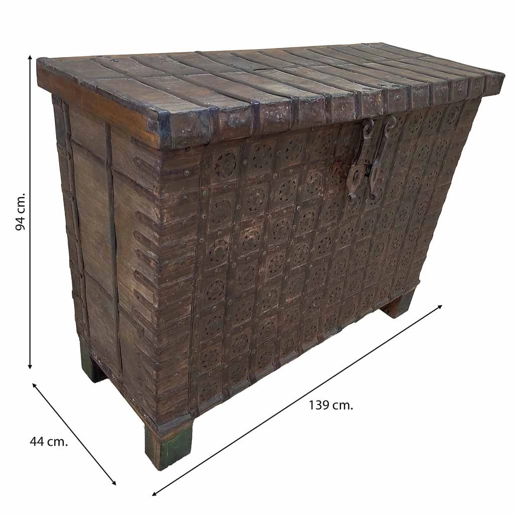 Baule in legno fatta a mano 139x44x94h cm
