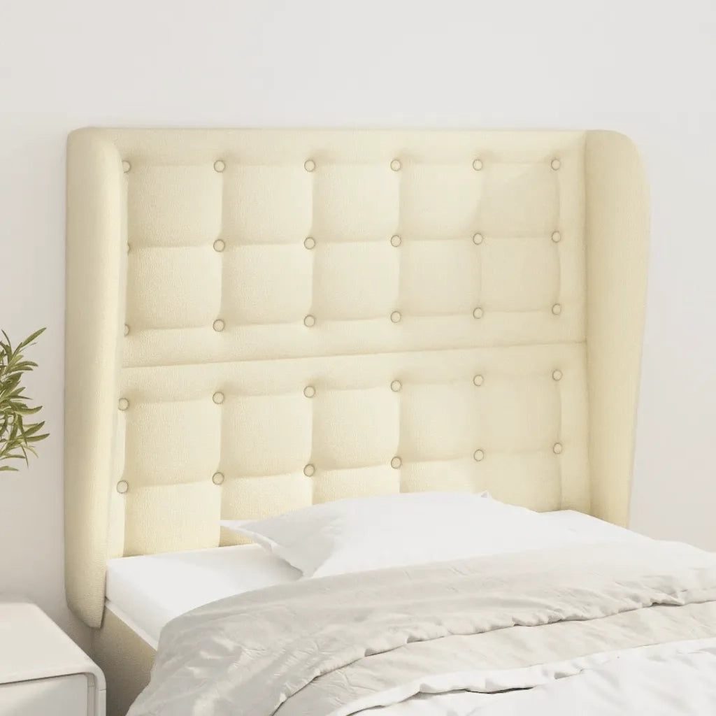 Testiera | Testata ad Orecchio Crema 103x23x118/128 cm in Similpelle