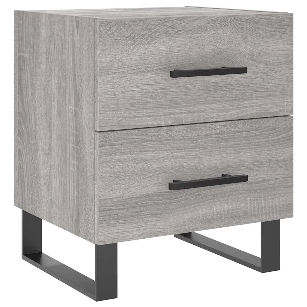 Set di 2 Comodini | Armadio da Notte | Mobiletto da notte Grigio Sonoma 40x35x47,5 cm in Legno Multistrato
