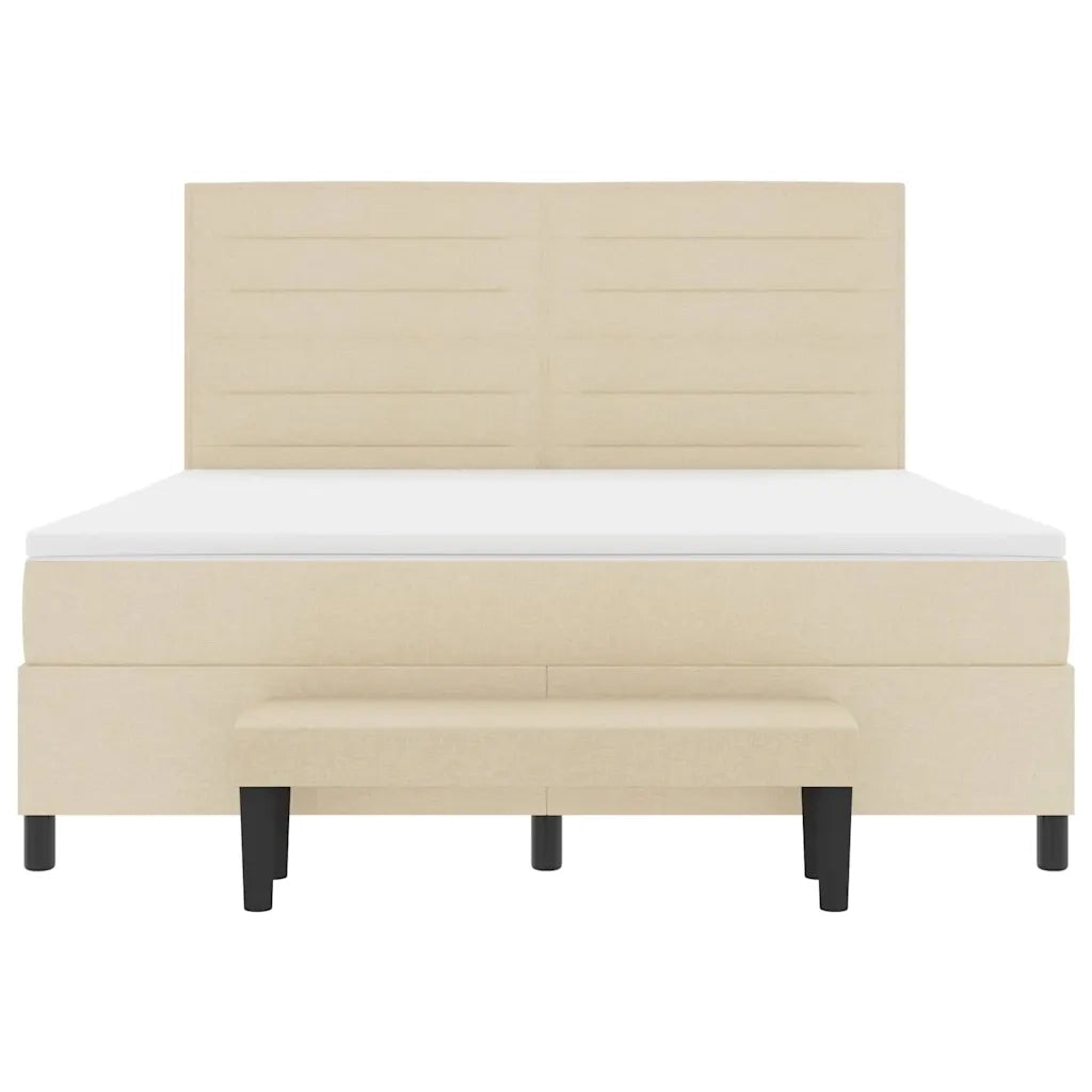 Letto a molle con cuscino Crema 180 x 200 cm Tessuto 3344014