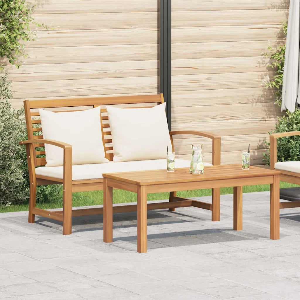 Salotto da Giardino-Set Panchina e Tavolo da Giardino con Cuscini 2 Pezzo 198023