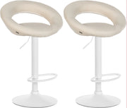 2er Set Barhocker Olinda Stoff weiЯ