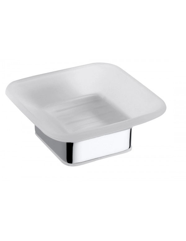 VIA portasapone da parete ottone cromato 10,3 x4,2 x11,7 cm