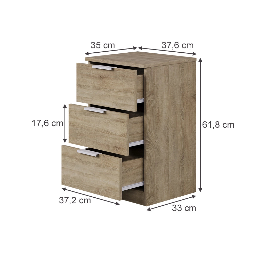 Vicco Comodino Sonoma con cassetti