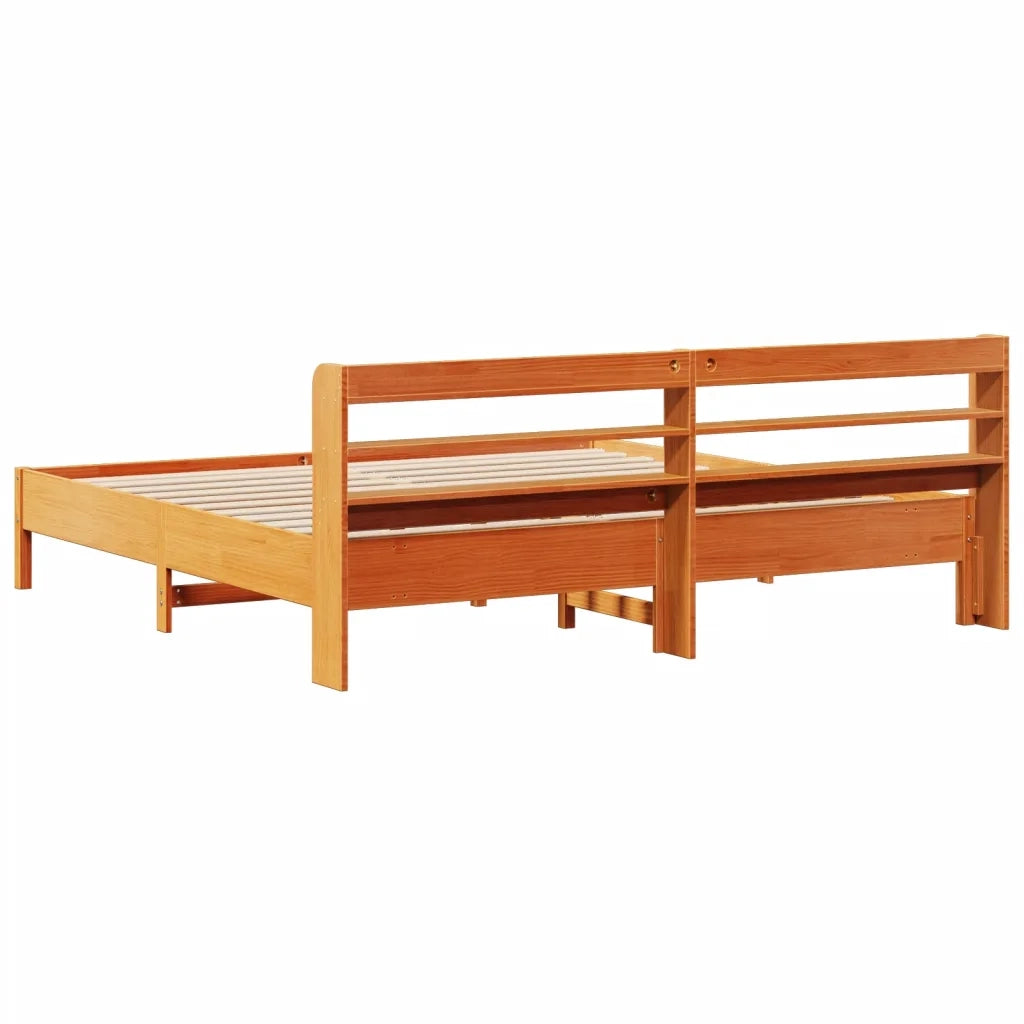 Letto senza Materasso Marrone Cera 180x200 cm in Legno di Pino
