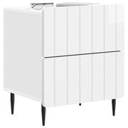 Comodino | Armadio da Notte | Mobiletto da notte con cassetto Bianco Lucido 43 x 34,5 x 49,5 cm