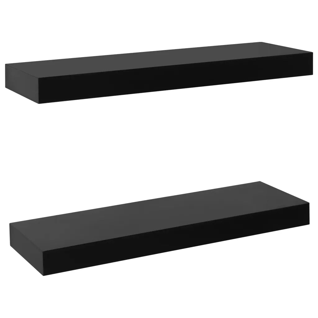 Mensole a Muro Galleggianti 2 pz Nere 40x20x3,8 cm cod mxl 33593