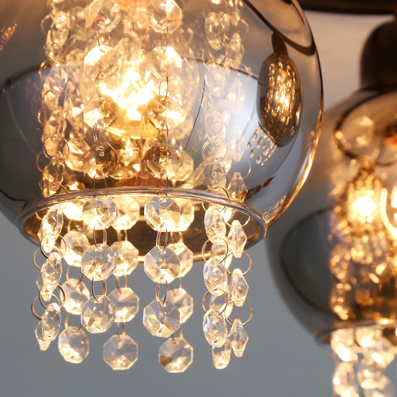 ZMH Lampada da soffitto plafoniera moderna vetro nero E27 per camera letto corridoio