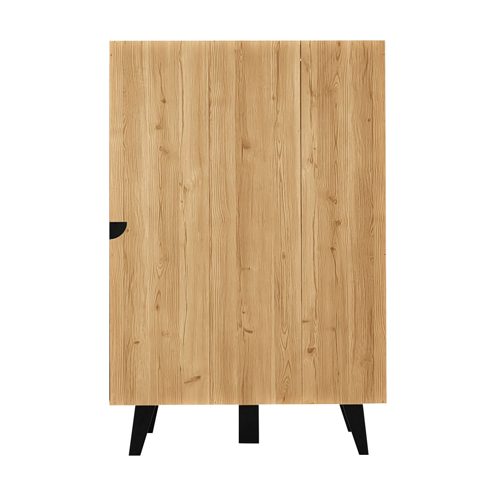 Beistellschrank - Zephmum- Combinazione nero legno vetro LED
