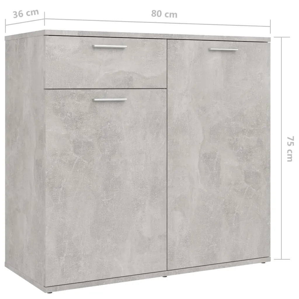 Credenza | Madia | Buffet da pranzo | Armadio da pranzo Grigio Cemento 160x36x75 cm in Legno Multistrato