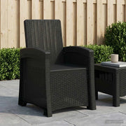 Sedia da giardino reclinabile effetto rattan Antracite PP 8011992