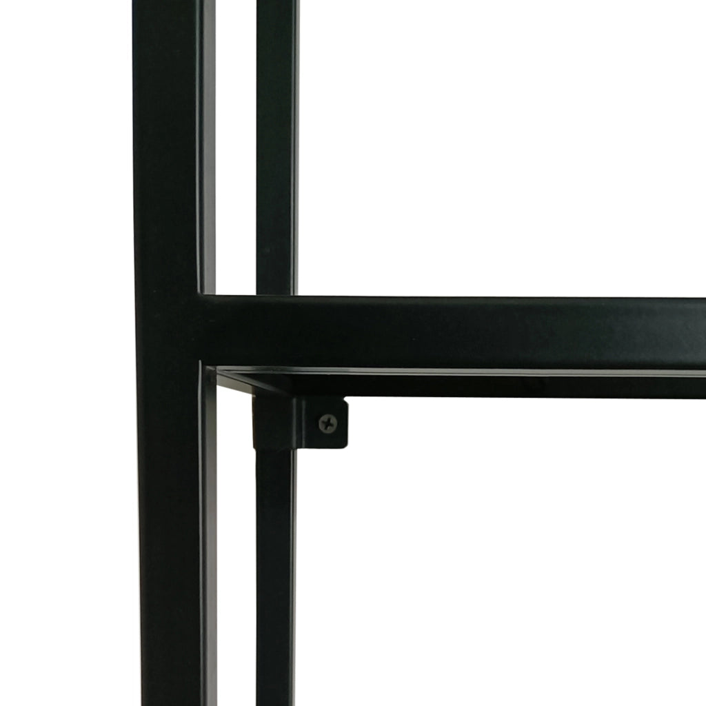 Scaffale da Parete Jämijärvi in Acciaio con Scomparti Aperti 140 x 60 x 18 cm Nero, opaco [en.casa]