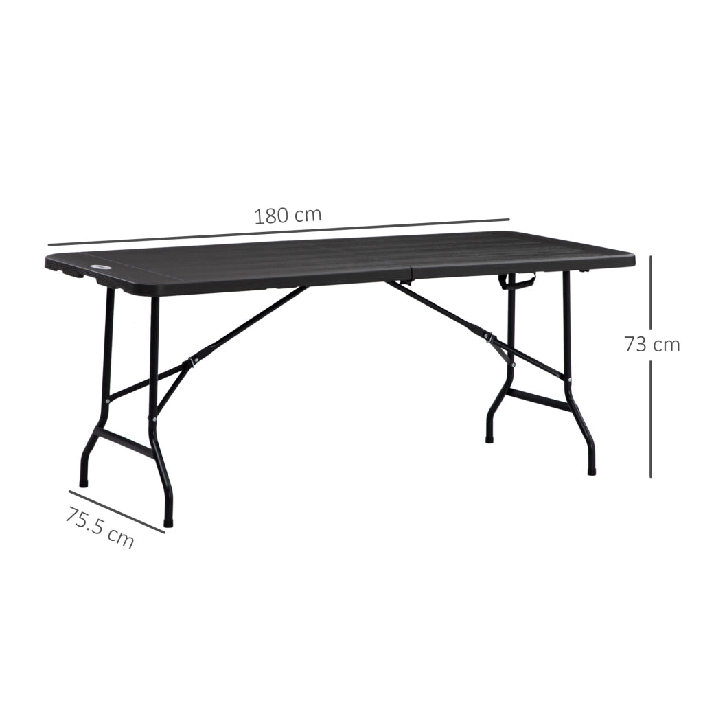 Tavolo da Giardino Pieghevole ¨C Xylo ¨C Acciaio HDPE Grigio Scuro 180x75x73cm 6 Persone